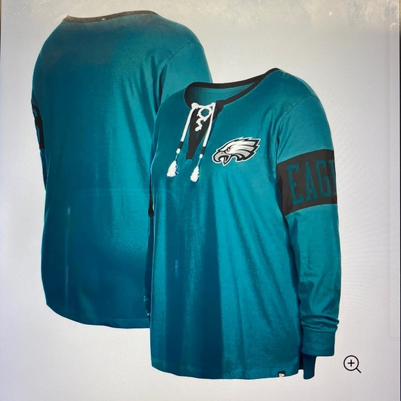 Philadelphia Eagles Lace Up Long Sleeve Shirt 2x New with Tags Super Bowl - Picture 3 of 4